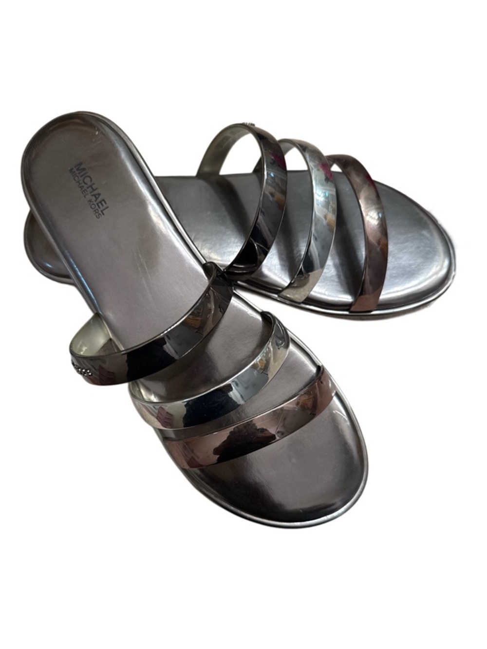 MICHAEL KORS KEIKO TRIPLE STRAP SLIDES